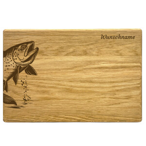 Vesperbrett Fisch Eiche 30 x 20 cm  mit Wunschnamen