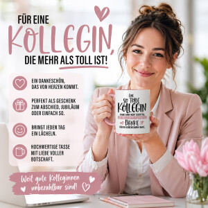 Keramik Tasse Altrosa &bdquo;Eine so tolle Kollegin&ldquo;