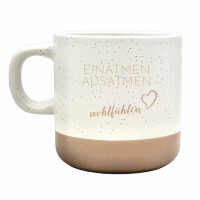Tasse Einatmen - Ausatmen aus Steingut - 360 ml