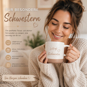 Steingut-Tasse Lieblingsschwester 360 ml