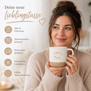 Steingut-Tasse Lieblingstante 360 ml