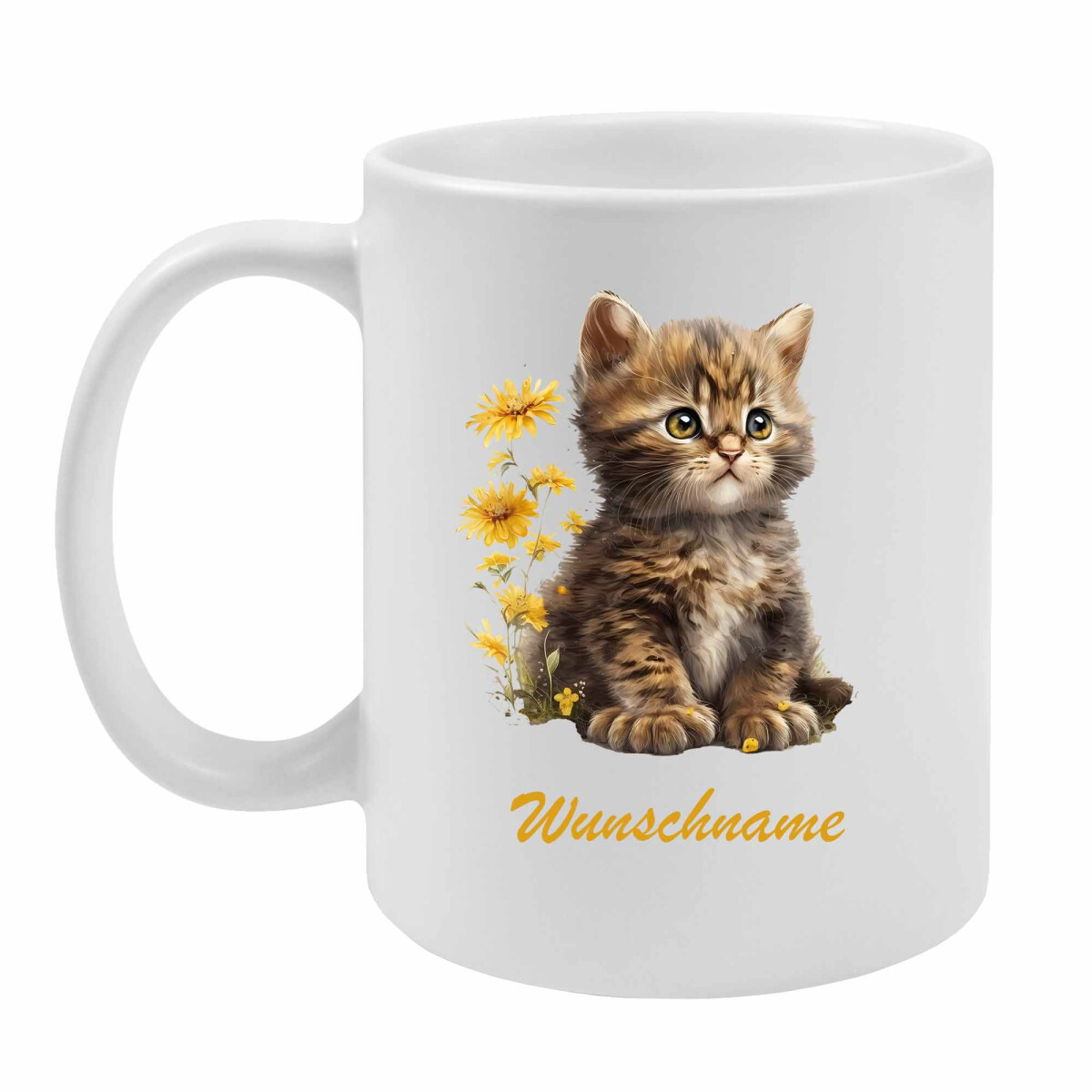 Personalisierte Katzentasse mit Wunschname &ndash; 6 Motive &ndash; 330 ml