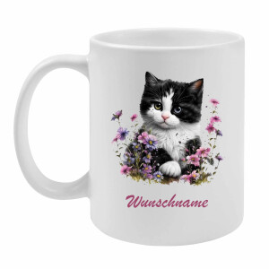 Personalisierte Katzentasse mit Wunschname &ndash; 6 Motive &ndash; 330 ml