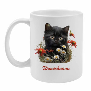 Personalisierte Katzentasse mit Wunschname &ndash; 6 Motive &ndash; 330 ml