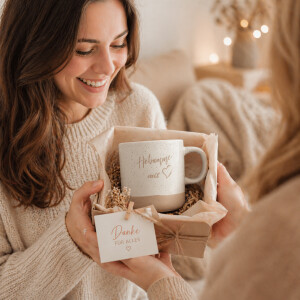 Hebamme mit Herz Tasse Steingut 360 ml Geschenk Hebamme