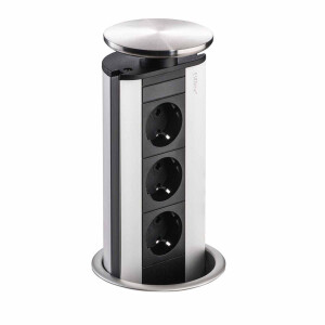 Evoline Port 2 Steckdosenelement Deckel Edelstahl