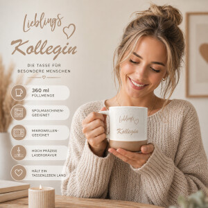 Steingut Tasse Lieblingskollegin 360 ml
