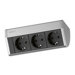 Evoline Dock Cuisine 3 Steckdosen Alu-Look