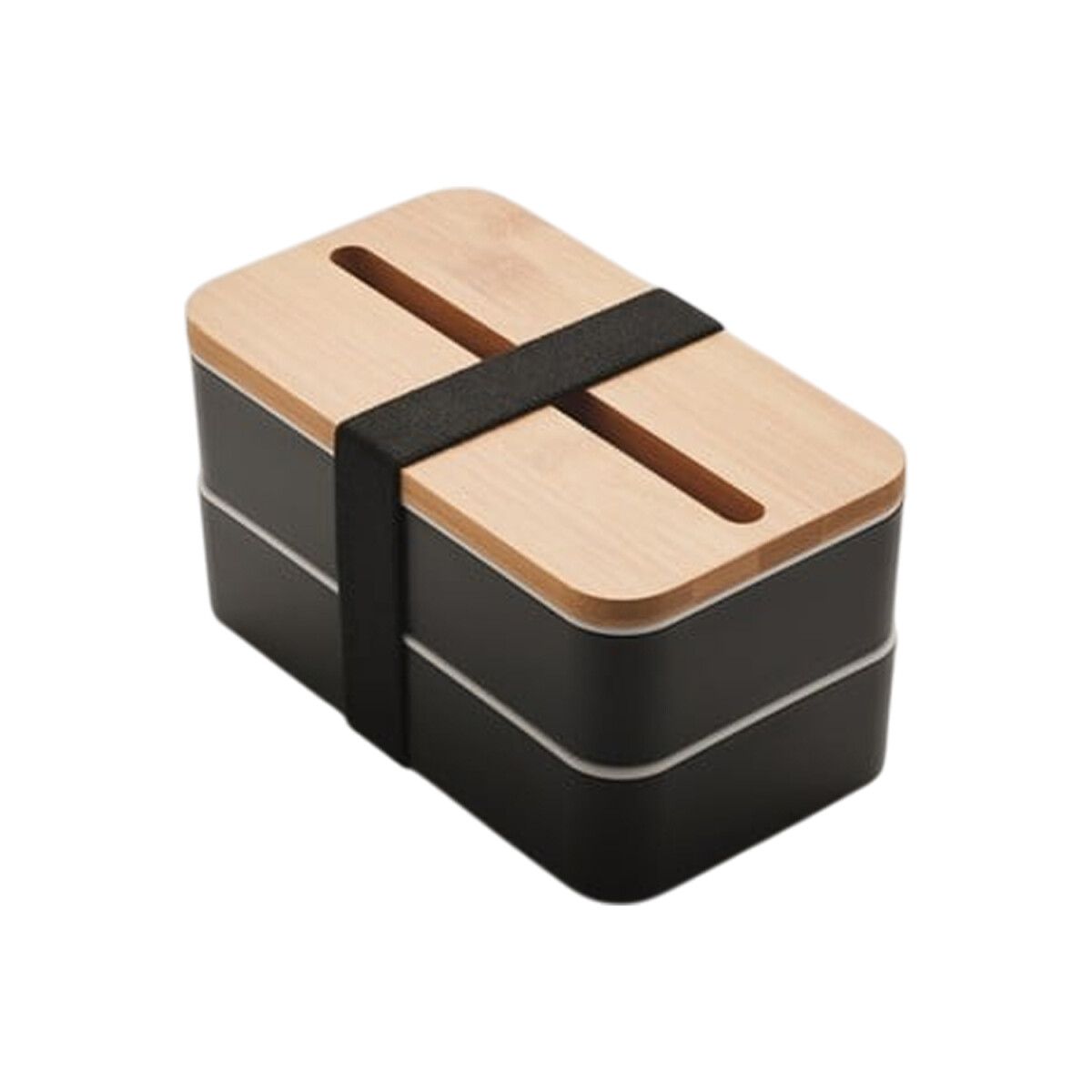 Camolo Lunchbox 800 ml mit 2 Ebenen, Bambusdeckel &amp; Besteck