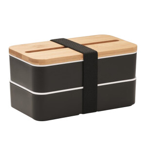 Camolo Lunchbox 800 ml mit 2 Ebenen, Bambusdeckel &...