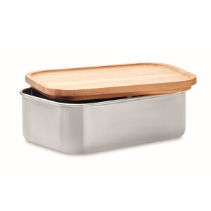 Camolo Lunchbox Edelstahl 600 ml mit Bambusdeckel &amp; Besteck