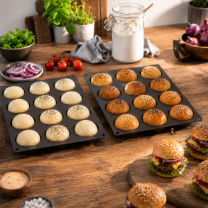 LURCH FlexiForm BurgerBun Backform f&uuml;r 12 Mini-Burgerbr&ouml;tchen
