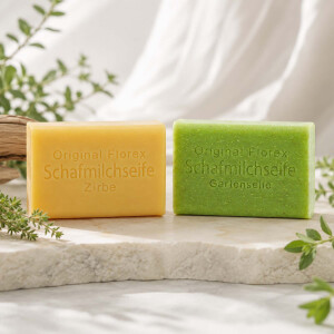 Florex Schafmilchseifen Geschenkset Gartenseife &amp; Zirbe 2 x 100 g