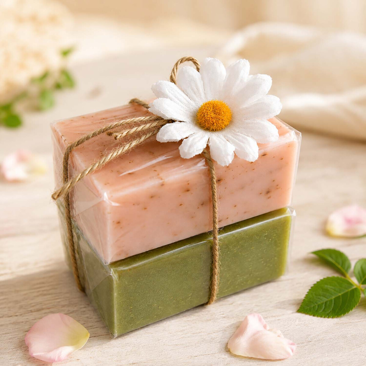 Florex Schafmilchseifen-Geschenkset Gartenseife &amp; Wildrose mit Bl&uuml;ten 2 x 100 g