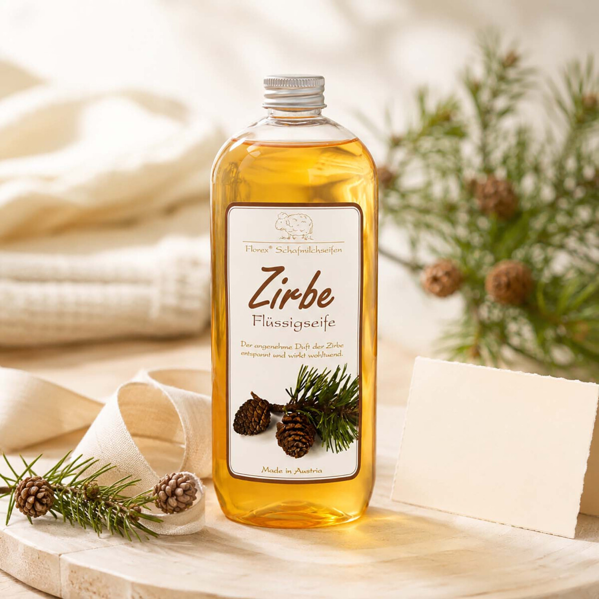 Florex Fl&uuml;ssigseife Zirbe mit Bio-Schafmilch 1 Liter