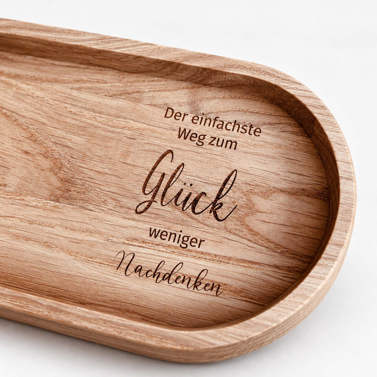 Tablett aus Eiche 25 x 12 cm Der einfachste Weg zum Gl&uuml;ck
