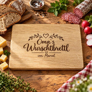 Personalisiertes Wurschtbrettl für Oma oder Opa aus...