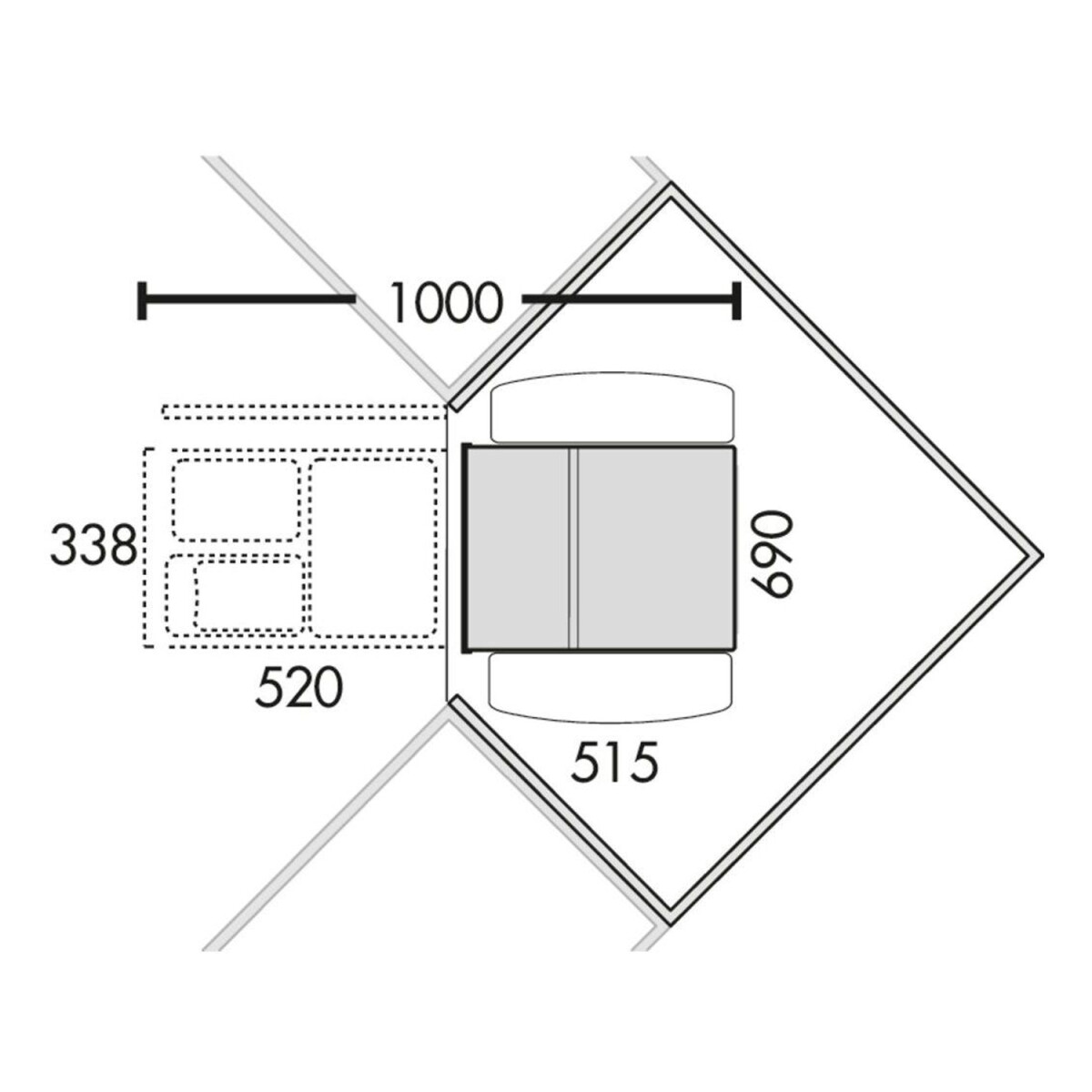 WESCO Traditionline Trio-Master Corner 360 S/400-3 alugrau